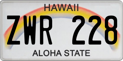 HI license plate ZWR228