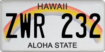 HI license plate ZWR232