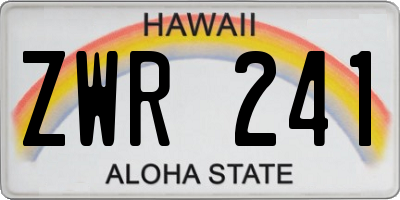 HI license plate ZWR241