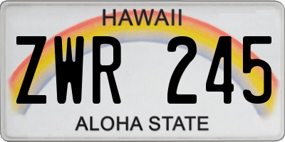 HI license plate ZWR245