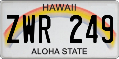 HI license plate ZWR249