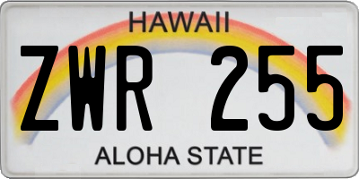 HI license plate ZWR255