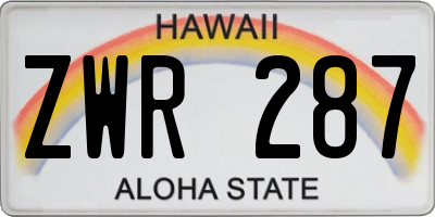 HI license plate ZWR287