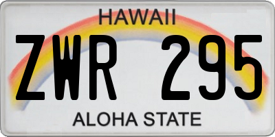 HI license plate ZWR295