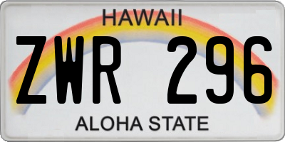 HI license plate ZWR296
