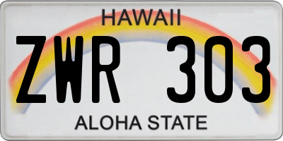 HI license plate ZWR303