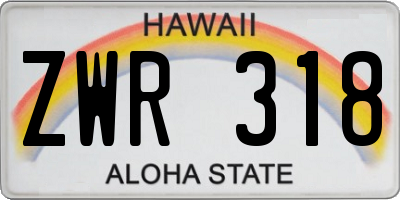 HI license plate ZWR318