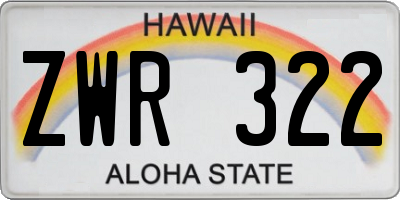 HI license plate ZWR322