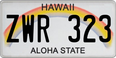 HI license plate ZWR323