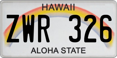 HI license plate ZWR326