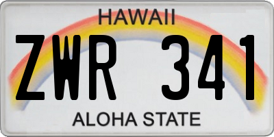 HI license plate ZWR341
