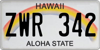 HI license plate ZWR342