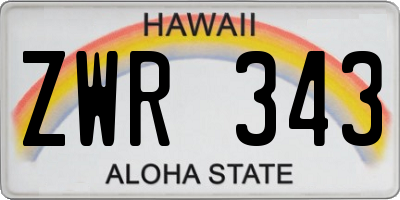 HI license plate ZWR343