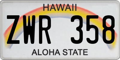 HI license plate ZWR358