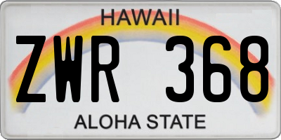 HI license plate ZWR368