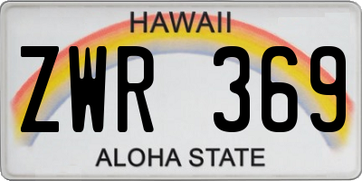 HI license plate ZWR369