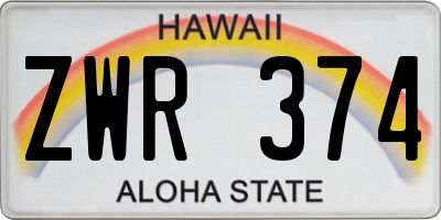 HI license plate ZWR374