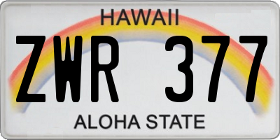 HI license plate ZWR377