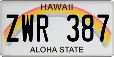 HI license plate ZWR387