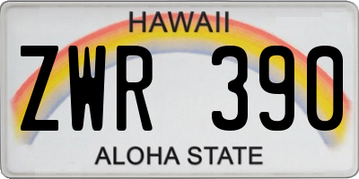 HI license plate ZWR390
