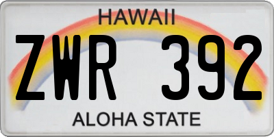 HI license plate ZWR392