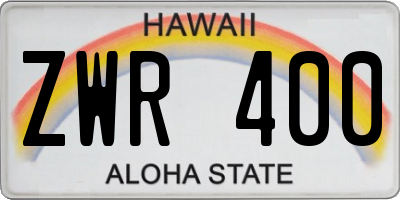 HI license plate ZWR400