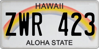 HI license plate ZWR423