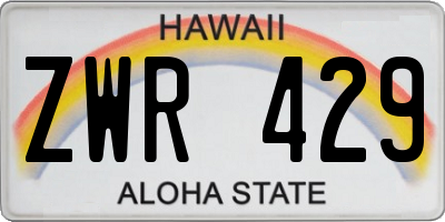 HI license plate ZWR429