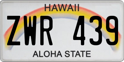 HI license plate ZWR439