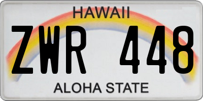 HI license plate ZWR448