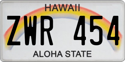 HI license plate ZWR454