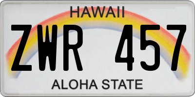 HI license plate ZWR457