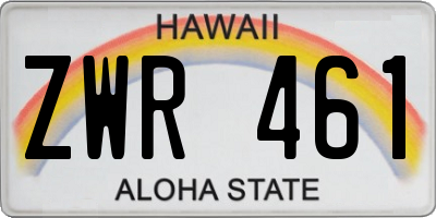 HI license plate ZWR461