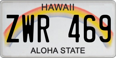 HI license plate ZWR469