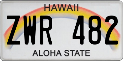 HI license plate ZWR482