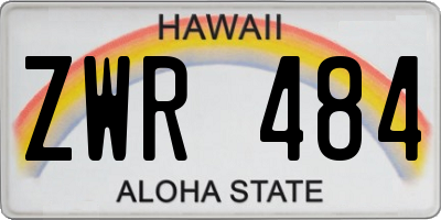 HI license plate ZWR484