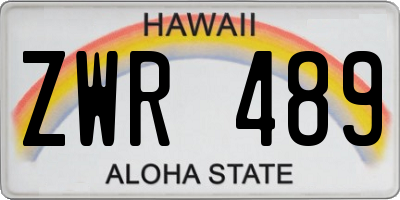 HI license plate ZWR489