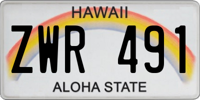 HI license plate ZWR491