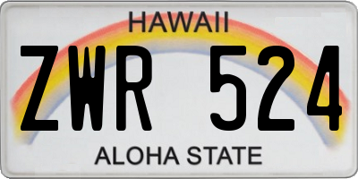 HI license plate ZWR524