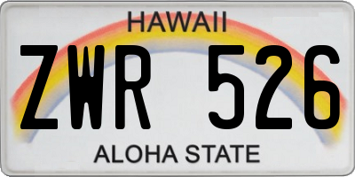 HI license plate ZWR526