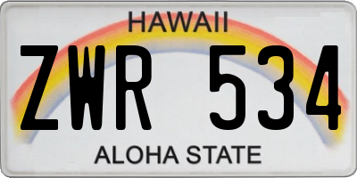 HI license plate ZWR534