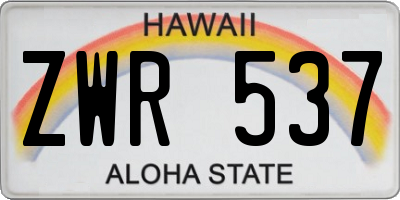 HI license plate ZWR537
