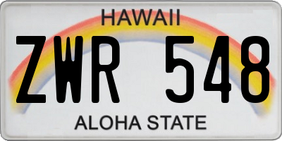 HI license plate ZWR548