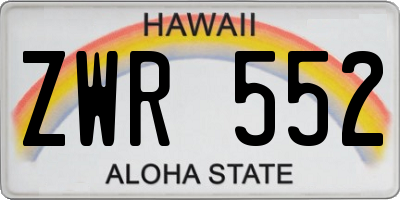 HI license plate ZWR552