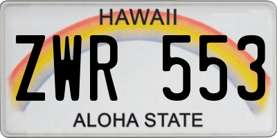 HI license plate ZWR553