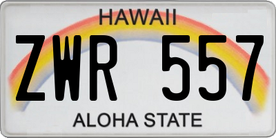 HI license plate ZWR557