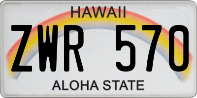 HI license plate ZWR570