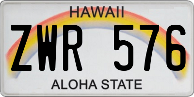 HI license plate ZWR576