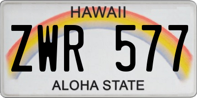 HI license plate ZWR577