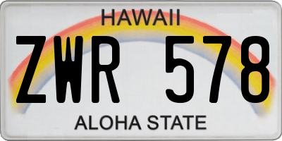 HI license plate ZWR578